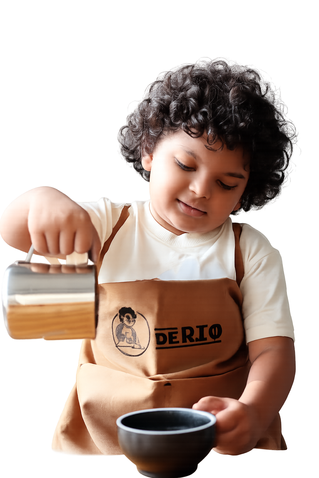 Young barista pouring coffee